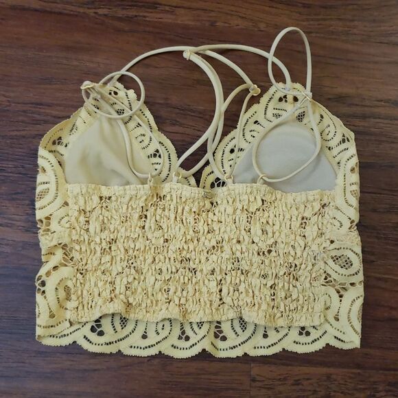 PINK Victoria's Secret Lace Bandeau in Light Yellow - Picture 2 of 3